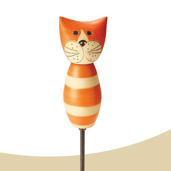 Stele Katze Tom orange bauchig
