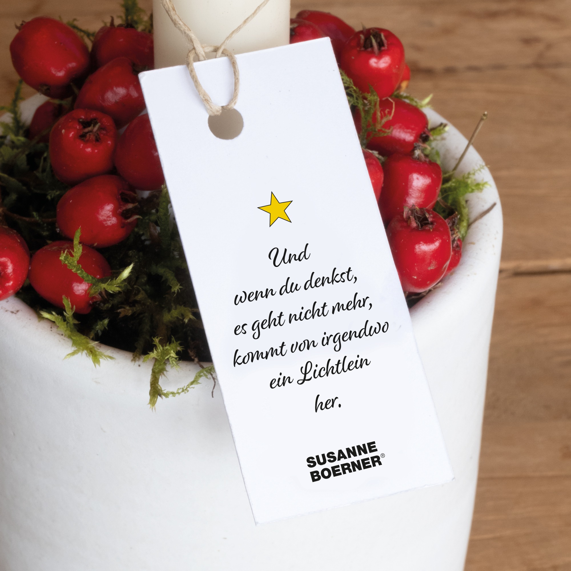 Kerzenleuchter mit Karte