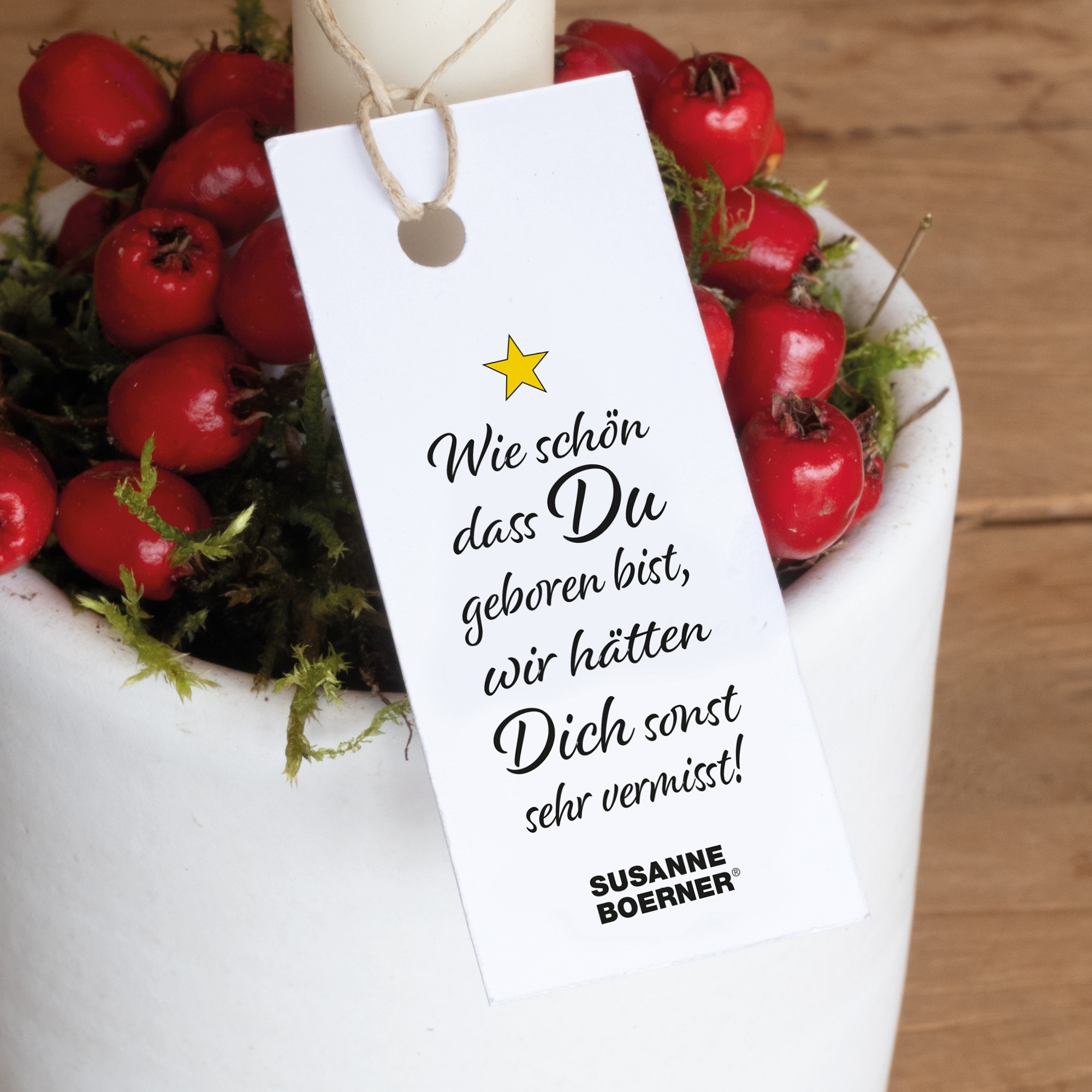 Kerzenleuchter mit Karte